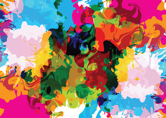 Abstract vector splatter color background design. splash color. illustration vector design.
