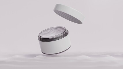 3d rendered cosmetic cream jar