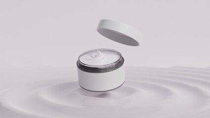 3d rendered cosmetic cream jar