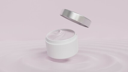 3d rendered cosmetic cream jar