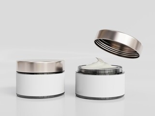 3d rendered cosmetic cream jar