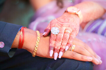 indian bride Engagement ring ceremony