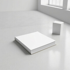 Blank book on table mockup - A minimalistic and versatile design, perfect for showcasing your creativity and branding ideas in various industries, such as publishing, education, and literature