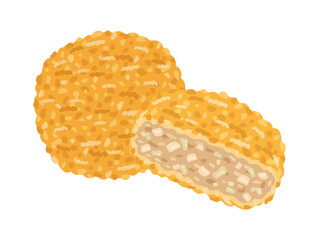 惣菜のメンチカツのイラスト