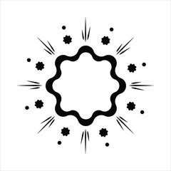 Starburst Speech Bubbles, Comic Message Box, Bursting Promo Star, star burst explosion pop art style icon vector illustration design black and white