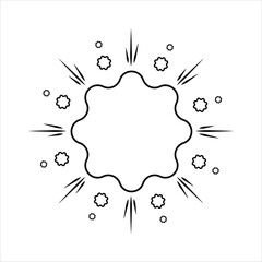 Line Art Shining Star Speech Bubbles, Star Message Box, starburst line style icon design, Party celebration birthday holiday surprise anniversary and decorative theme Vector illustration