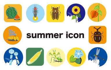 夏のアイコンイラストセット