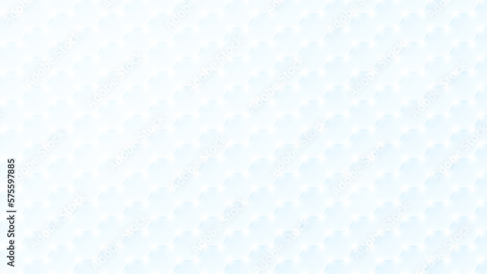 Poster glowing and bright white and light blue hexagons on white. abstract and modern hexagonal pattern bac