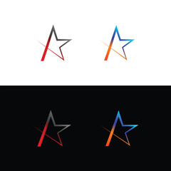 Star Icon With Branding Colorful Look, Colorful Star Logo, Creative Simple Star