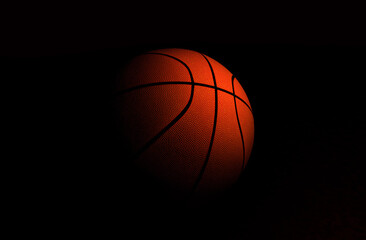 Obraz premium basketball ball on black background 3D render