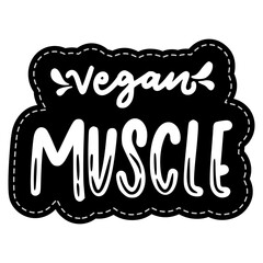 Vegan Muscle Sticker. Vegan Lettering Stickers