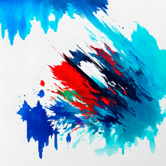 colorful, white, blue and red colors, paint art. Generative ai.