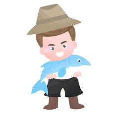 fisherman cartoon illustration