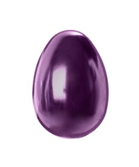 One beautiful glossy Easter egg isolated on white