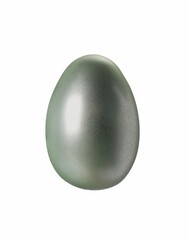 One grey Easter egg isolated on white