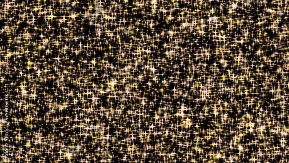 Poster shiny gold stars twinkle and tremble on a 4k loop background at 60fps.