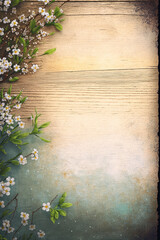 Rustic Spring Flowers Plants Background Texture - Rustic Texture Wallpapers Series - Spring rustic background texture created with Generative AI technology