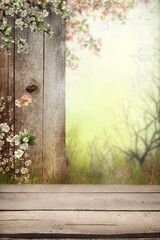 Rustic Spring Flowers Plants Background Texture - Rustic Texture Wallpapers Series - Spring rustic background texture created with Generative AI technology
