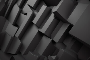 3D black abstract graphite figures background