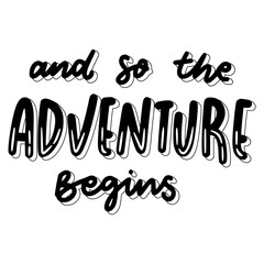 And So The Adventure Begins Sticker. Travel Lettering Stickers
