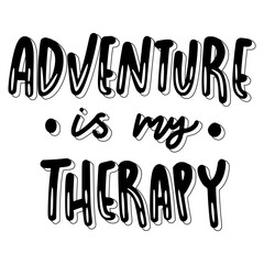 Adventure Is My Therapy Sticker. Travel Lettering Stickers