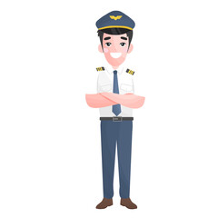  Pilot, capitan illustration cartoon character
