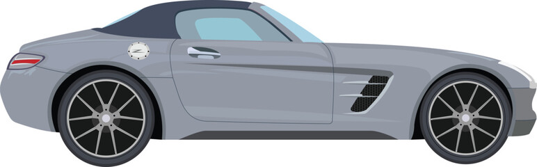 Luxury sports car grey color