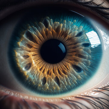 Close-up view of an eye generative AI