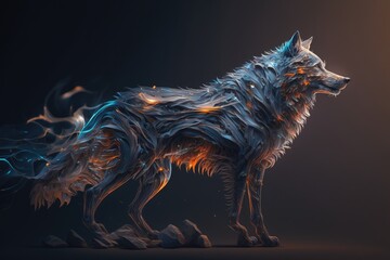 Obraz na płótnie Canvas Capturing the Soul of the Wild - A Look into the Abstract Wolf Generative AI