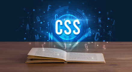 Technology abbreviation coming out from an open book