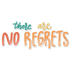 There Are No Regrets Sticker. Motivation Lettering Stickers