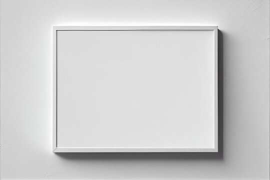 Frame mockup on white wall. Poster mockup. Clean, modern, minimal frame. AI Generated