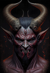 The devil, Beelzebub with horns  ,generative ai