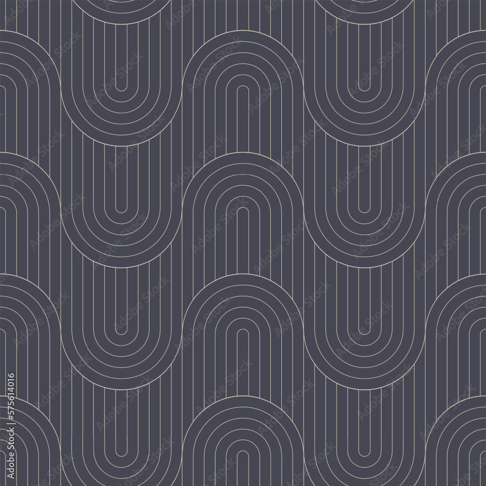 Poster fashionable ripple structure outline seamless pattern vector abstract background. retro style graphi