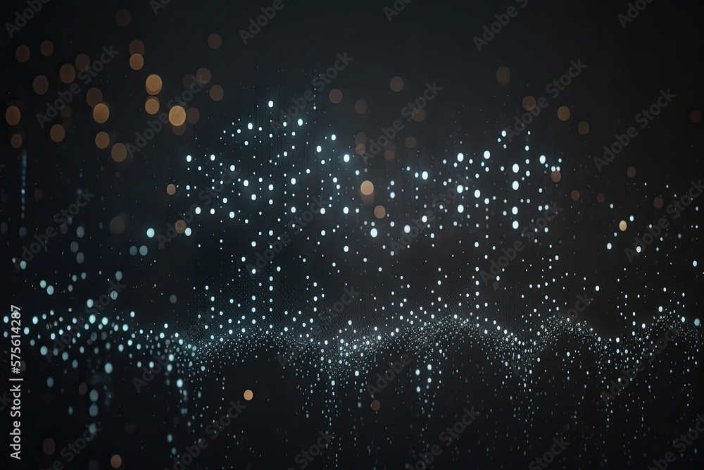 Aufkleber abstract blue or gold dot moving and growing connecting neural network. technology background. digit