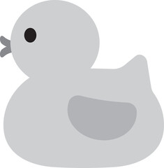 ゆるかわなおもちゃのアヒル　グレースケール