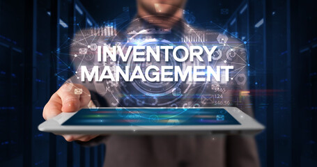 Person holding tablet, business concept