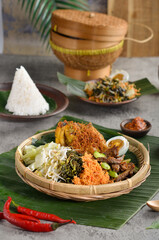 Urap is an Indonesian salad dish of steamed vegetables mixed with seasoned and dressed by coconut. Urap can be eaten as a salad for vegetarian or as a side dish.
