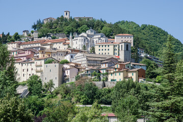 La città di Cascia in estate. Cascia, Perugia Italy.