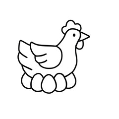 the hen is incubating the eggs