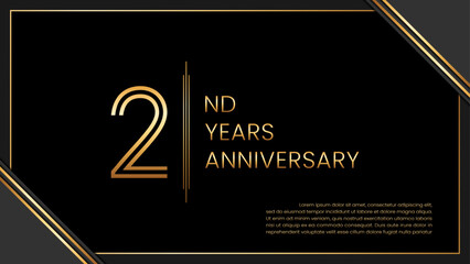 2nd year anniversary design template. vector template illustration - obrazy, fototapety, plakaty