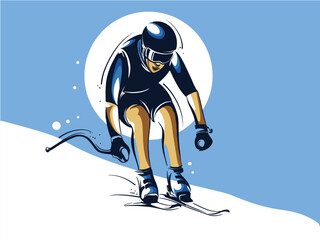 Obraz premium vector set of skiing logos, emblems and design elements