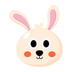 Rabbit cartoon character icon.