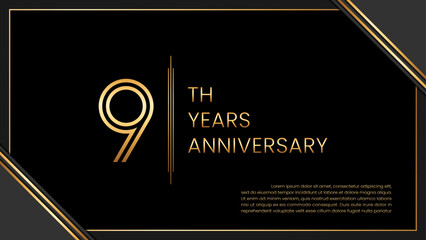 9th year anniversary design template. vector template illustration