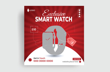  Smart watch brand social media banner post