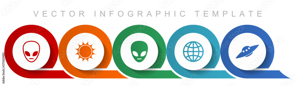 Leinwandbilder alien icon set, miscellaneous icons such as star, ufo, space ship and globe for webdesign and mobile