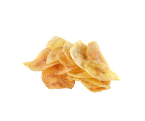 Fried banana slices isolated on   transparent png © dasuwan