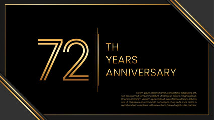 72th year anniversary design template. vector template illustration