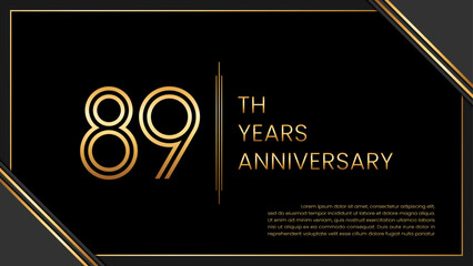 89th year anniversary design template. vector template illustration