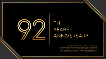 92th year anniversary design template. vector template illustration